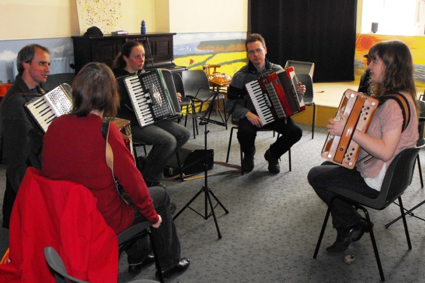 Piano accordionists at the workshops